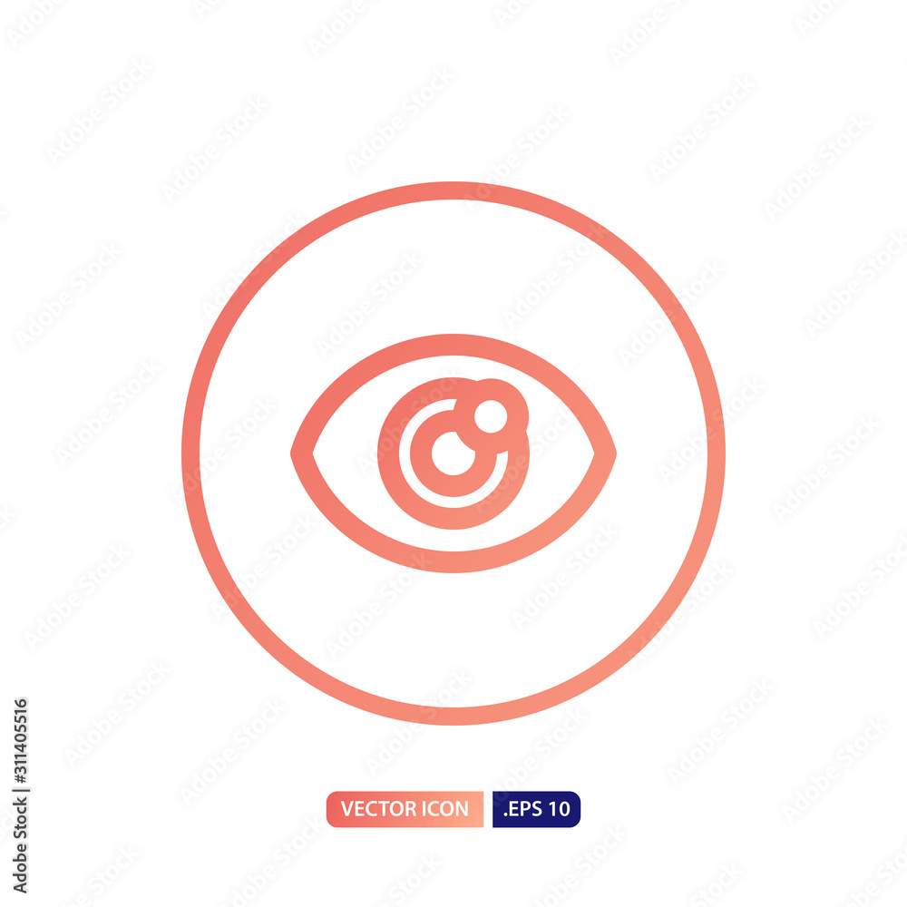 eye icon in outline gradient style. Vector logo design template. Modern design icon, symbol, logo and illustration. Vector graphics illustration and editable stroke. Isolated on white background. eye icon in outline gradient style. Vector logo design template. Modern design icon, symbol, logo and illustration. Vector graphics illustration and editable stroke. Isolated on white background.