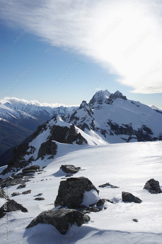 Snow on mountain peak