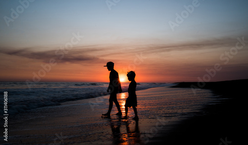 young couple at sunset