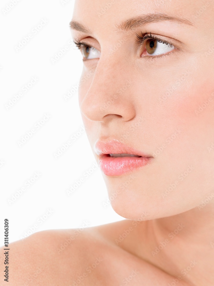 Closeup Of Young Woman Looking Away