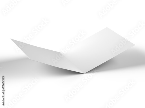 Brochure in square format folded to two - mockup. 3d illustration