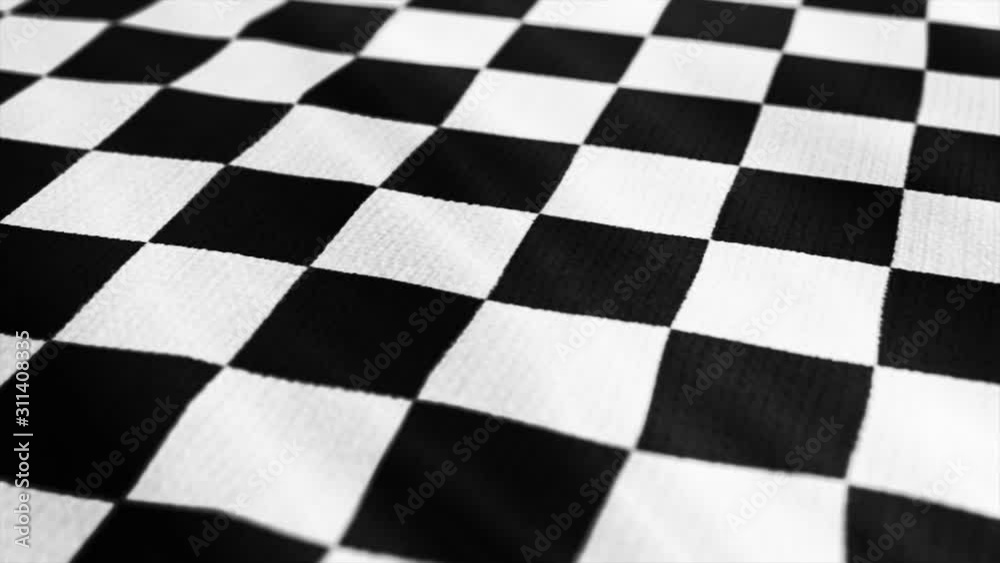 Chess design or race flag, black and white fabric cloth is waving. Wavy monochrome background. Chess design or race flag, black and white fabric cloth is waving. Wavy monochrome background.