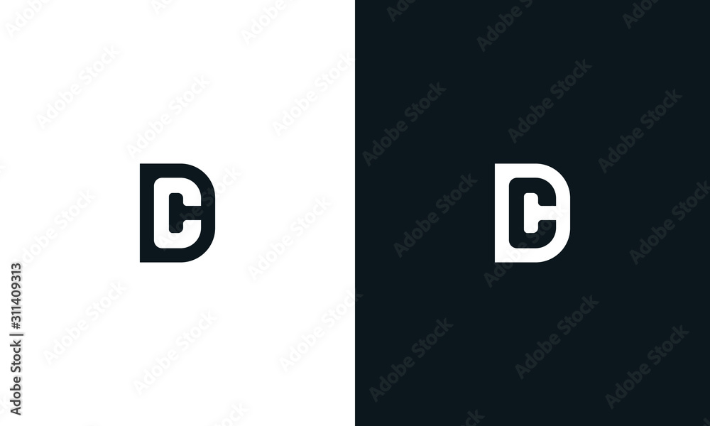 Minimalist line art Letter Dc logo. This logo icon incorporate with ...
