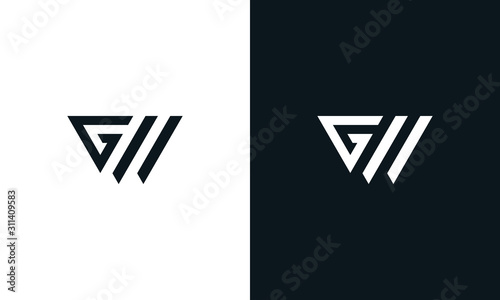 Minimalist line art letter triangle GW logo. This logo icon incorporate with letter G and W in the creative way.