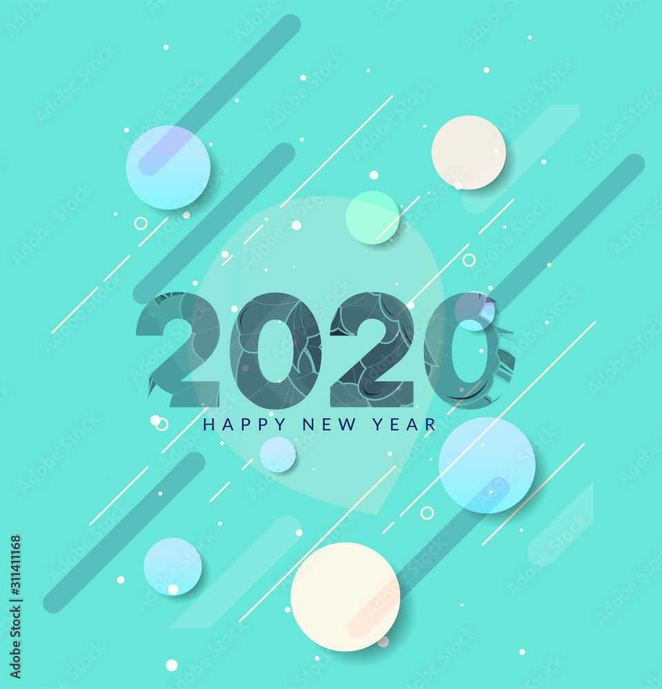 2020 Happy New Year background. Vector illustration