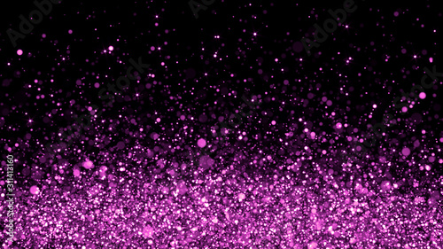 Christmas Background Purple Glitters - 3D Rendered Shining Sparkles