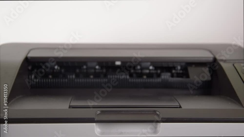 Wallpaper Mural Laser printer operation, printing process, printing on paper for documents, copying space on a white sheet Torontodigital.ca