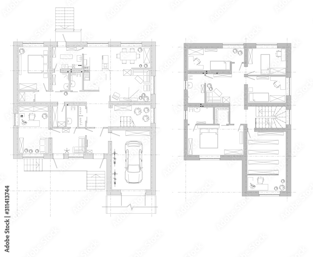 Disposition of the house. An example of the arrangement of furniture