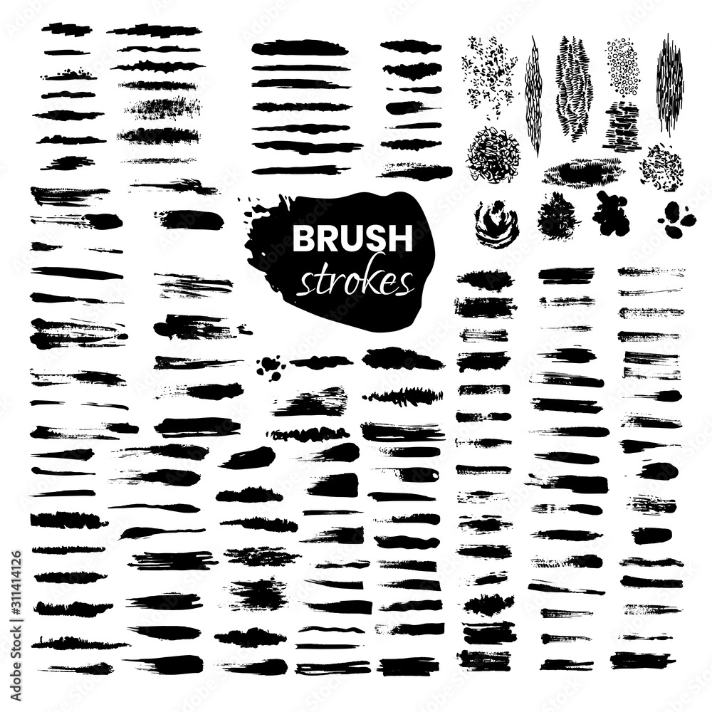 Big collection of black brush strokes, brushes, lines, grungy. Dirty artistic design elements. Vector illustration. Big collection of black brush strokes, brushes, lines, grungy. Dirty artistic design elements. Vector illustration.