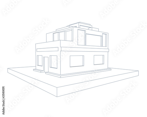 Sketch of a two-story house project
