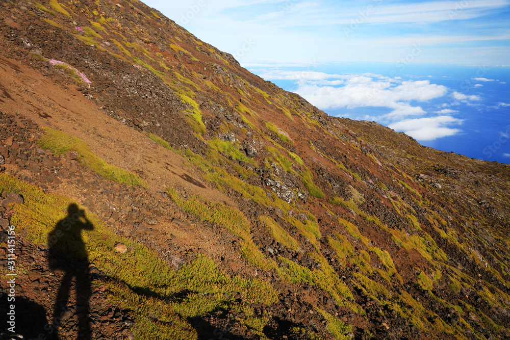 Pico volcano landscape (2351m) on Pico Island, Azores, Portugal, Europe
