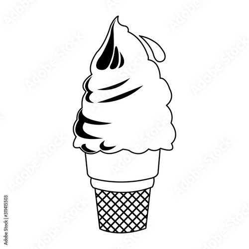 soft serve ice cream icon, flat design