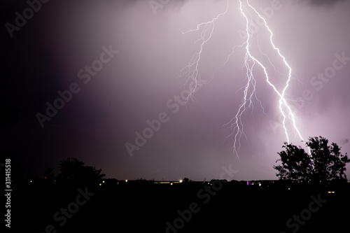 Fototapeta Naklejka Na Ścianę i Meble -  lightning lights up night