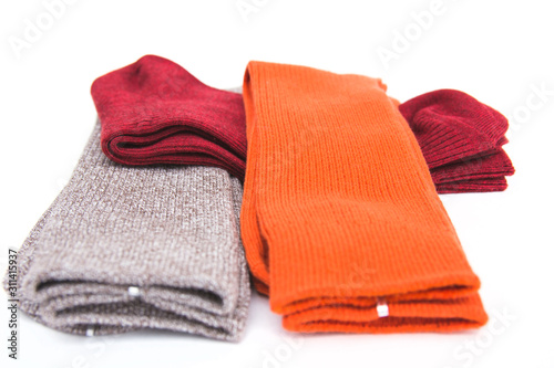 A set of stylish colorful socks for the man. Gift concept. Present idea for the men