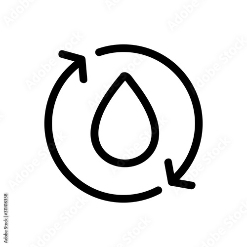 Water purification icon vector. A thin line sign. Isolated contour symbol illustration