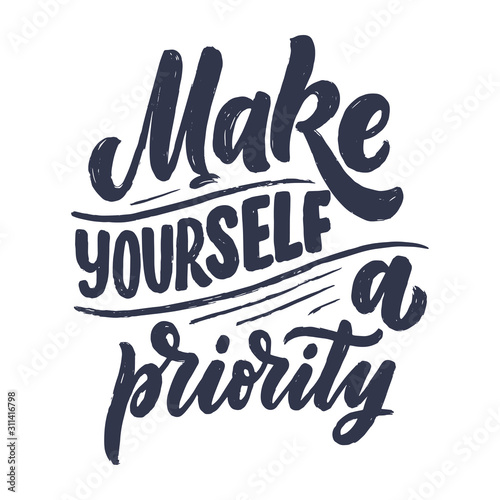 Abstract lettering about sport and fitness for poster or print design. Healthy lifestyle. Modern calligraphy for business success concept. Handwritten letters. Typography funny quote. Vector