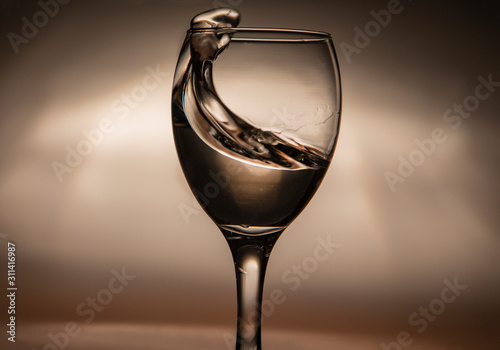 Water moving in a glass