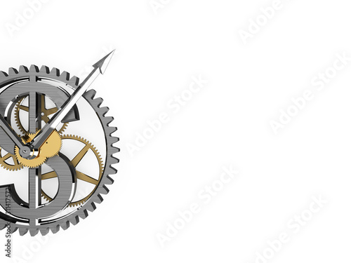 3d render of clock with US dollar sign on dial