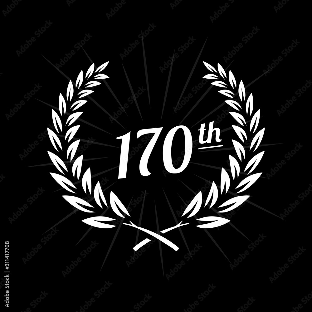 170 years anniversary design template. One hundred seventieth anniversary celebration logo. Vector and illustration. 170 years anniversary design template. One hundred seventieth anniversary celebration logo. Vector and illustration.