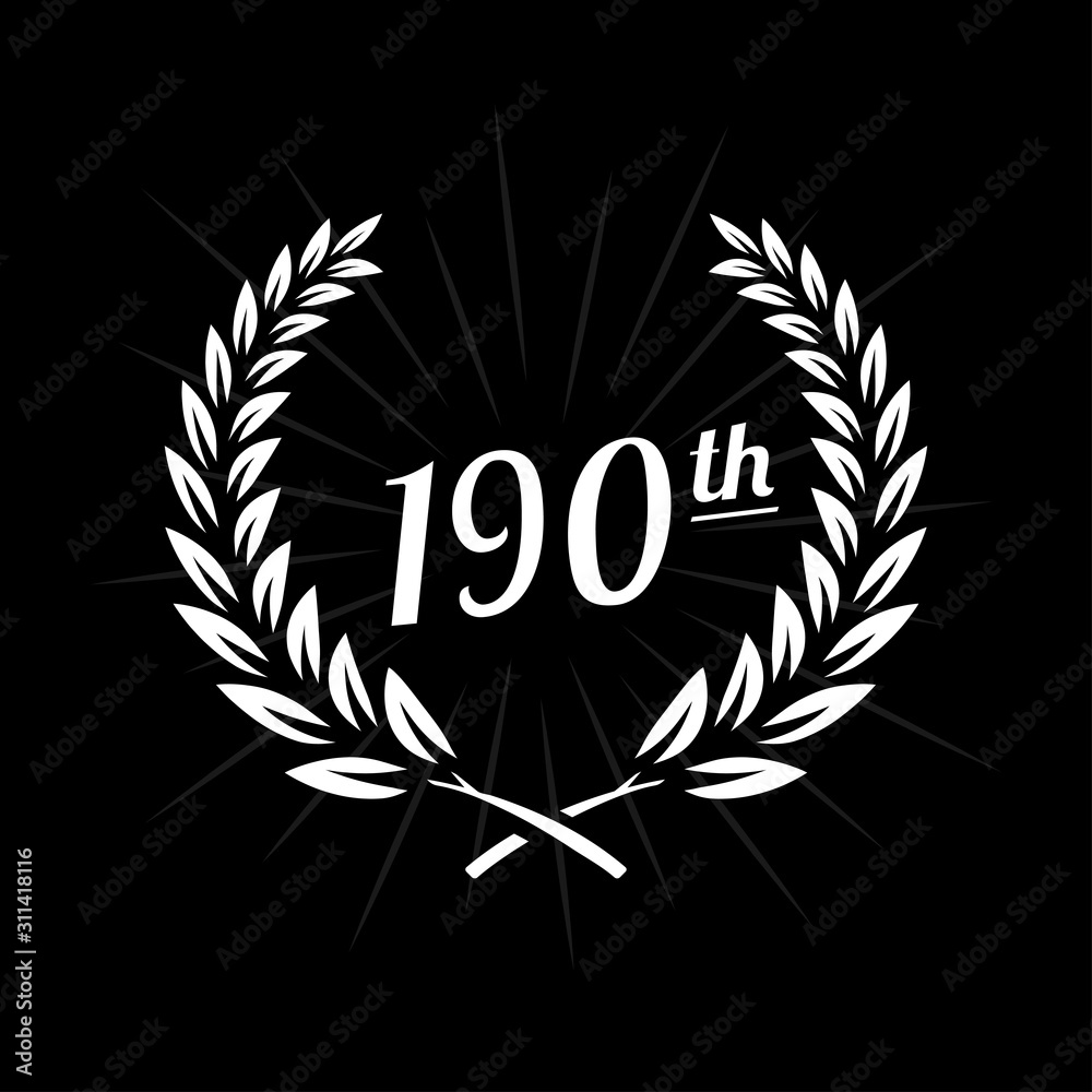 Obraz premium 190 years anniversary design template. One hundred ninetieth anniversary celebration logo. Vector and illustration.
