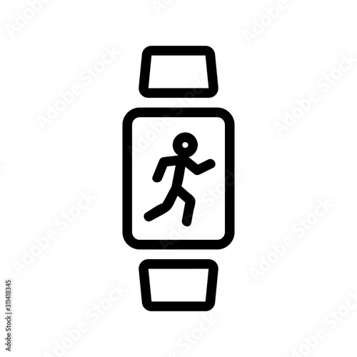 Smartwatch icon vector. A thin line sign. Isolated contour symbol illustration