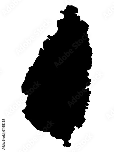 Saint Lucia Map Black Silhouette Vector illustration Eps 10