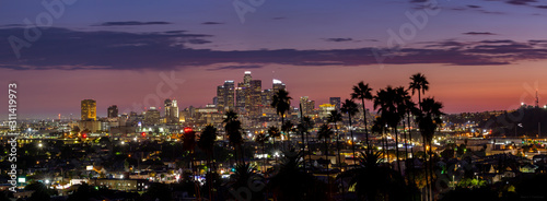 Canvas Print Downtown Los Angeles at Sunset