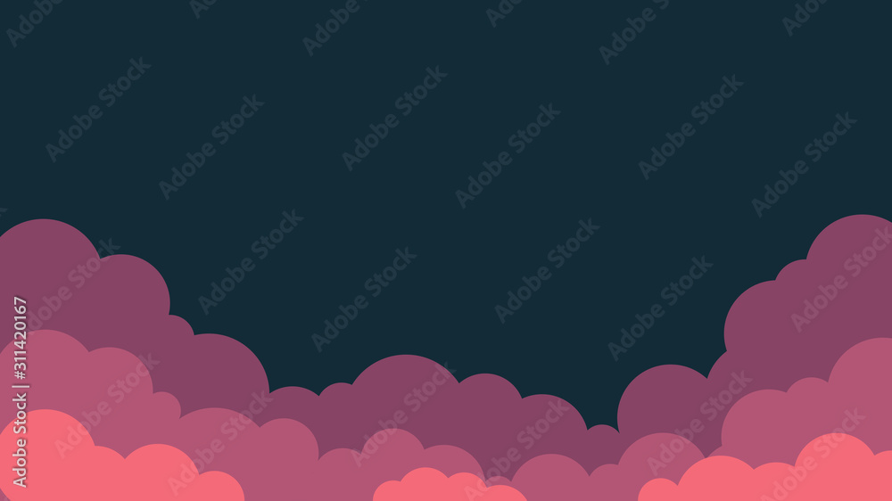 Sky and Clouds Background. Stylish design with a flat poster, flyers, postcards, web banners. Isolated Object. Vector illustration.