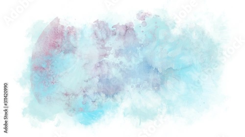 Colorful watercolor ink drops appears 