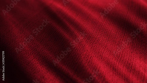 Red fabric cloth wave. Fashion concept, abstract luxury clothing is waving. 