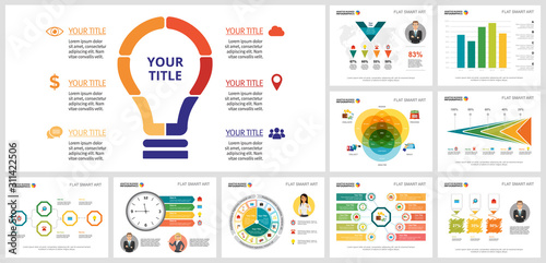 Trendy infograph template set