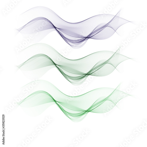 Set of abstract colorful wave isolated on transparent background. Vector illustration for modern business design. Futuristic wallpaper.