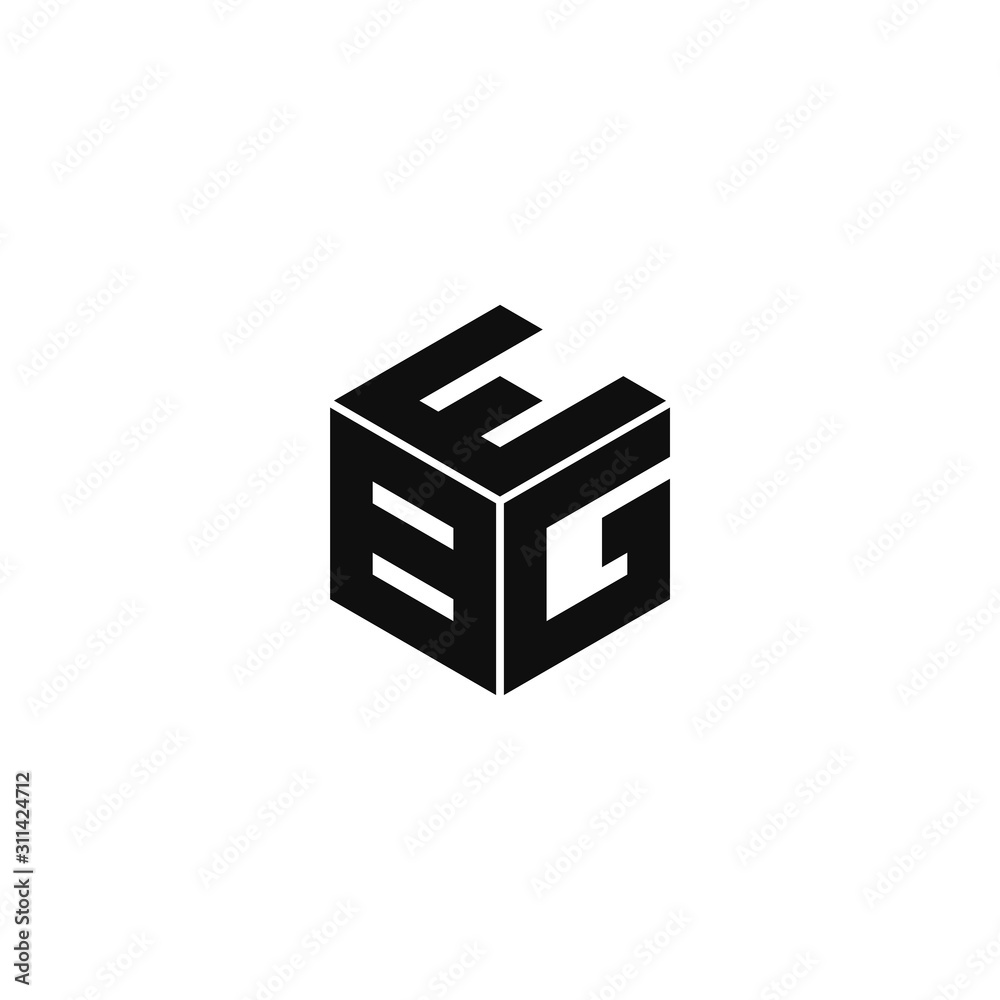 EBG triple cubic alphabet letter vector geometric font icon & Logo for your design. EBG triple cubic alphabet letter vector geometric font icon & Logo for your design.