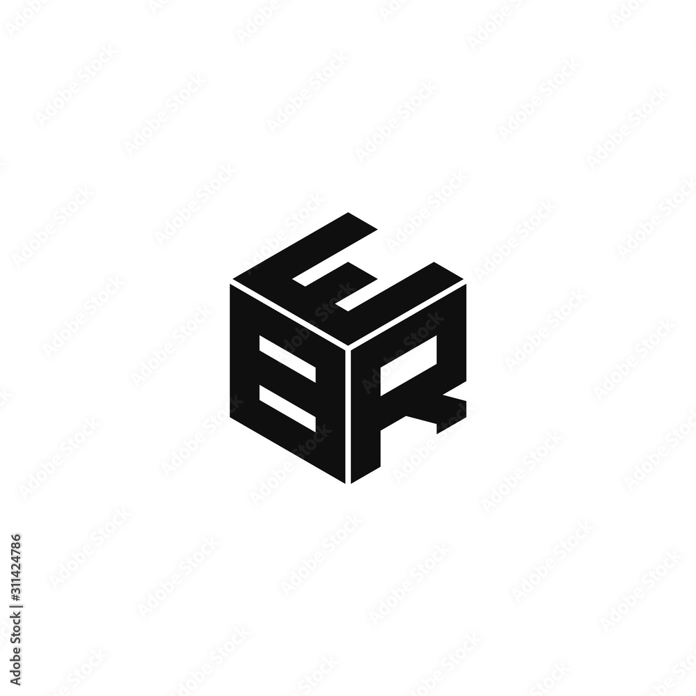 EBR triple cubic alphabet letter vector geometric font icon & Logo for your design. EBR triple cubic alphabet letter vector geometric font icon & Logo for your design.