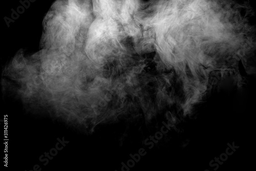 White smoke on a black background.