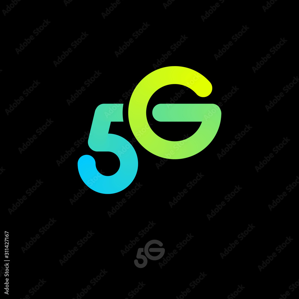 5G gradient logo. Monogram consist of crossing Number 5 and letter G. Symbol of fifth generation mobile networks. 5G gradient logo. Monogram consist of crossing Number 5 and letter G. Symbol of fifth generation mobile networks.