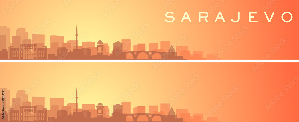 Sarajevo Beautiful Skyline Scenery Banner