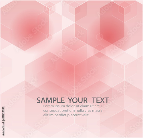 Light Pink vector pattern with colorful hexagons. Illustration of abstract hexagons on colorful surface.