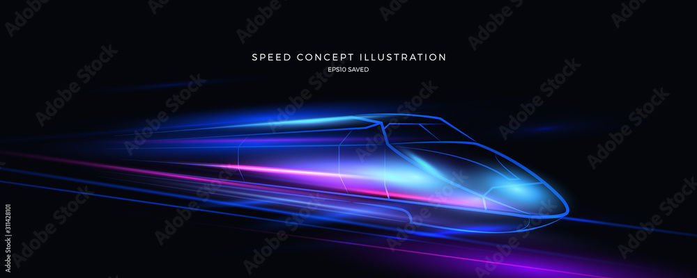 speed concept illustration, fast background - obrazy, fototapety, plakaty 