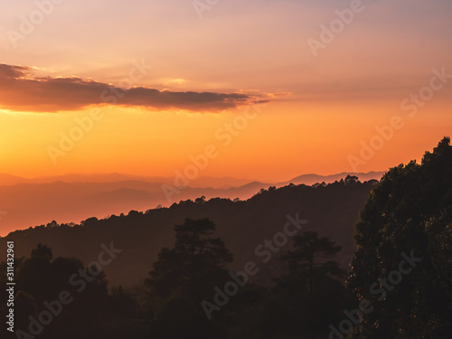 landscape of mountains and sunset  Thsiland