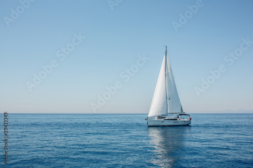 sailing yacht in sea © Ilya
