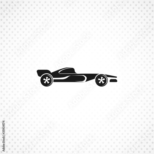 Sports car icon on white background
