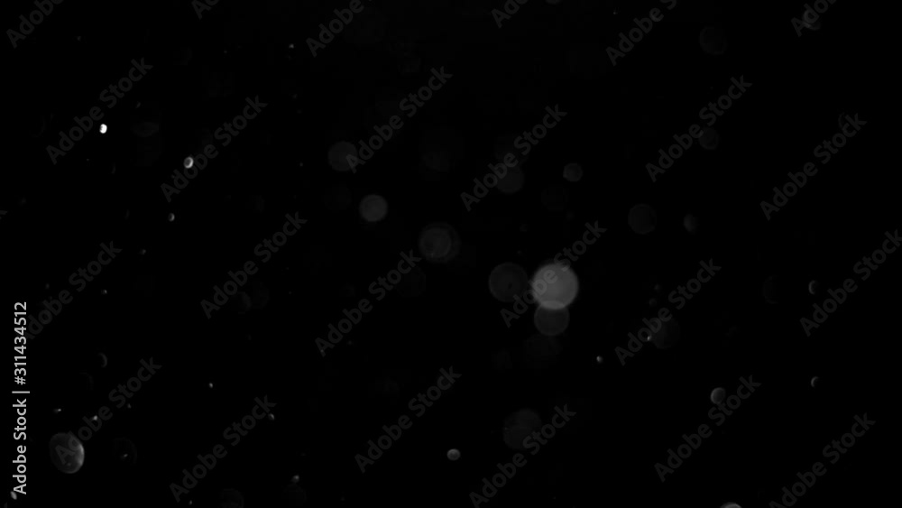 particles on black background, abstract overlay with particles and bokeh