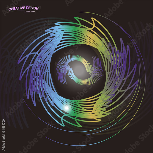 Minimal geometric background. Dynamic shapes composition. Eps10 vector.