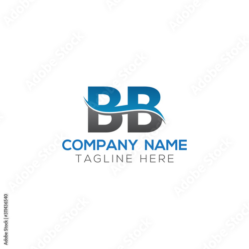 BB Letter Logo With Water Wave Business Typography Vector Template. Creative Abstract Letter BB Logo Design.