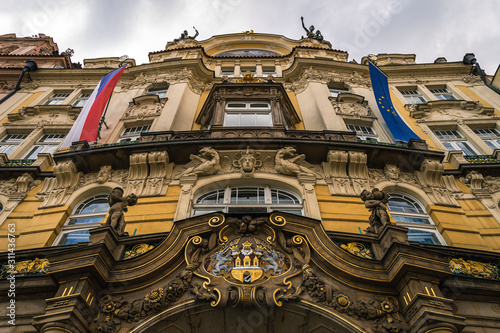 Photography Closeup detail of thebuilding in central Prague, Czech Republic