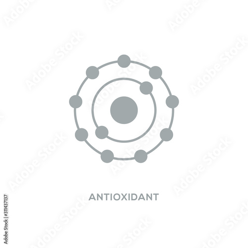 Antioxidant vector icon, radical free oxidant molecule photo