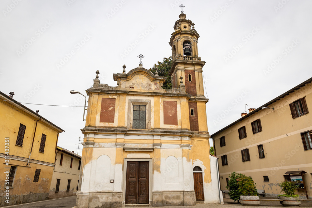 Madonna del Patrocinio (Madonnina) Sanctuary in Nicorvo town, province of Pavia, Lombardy region, Italy