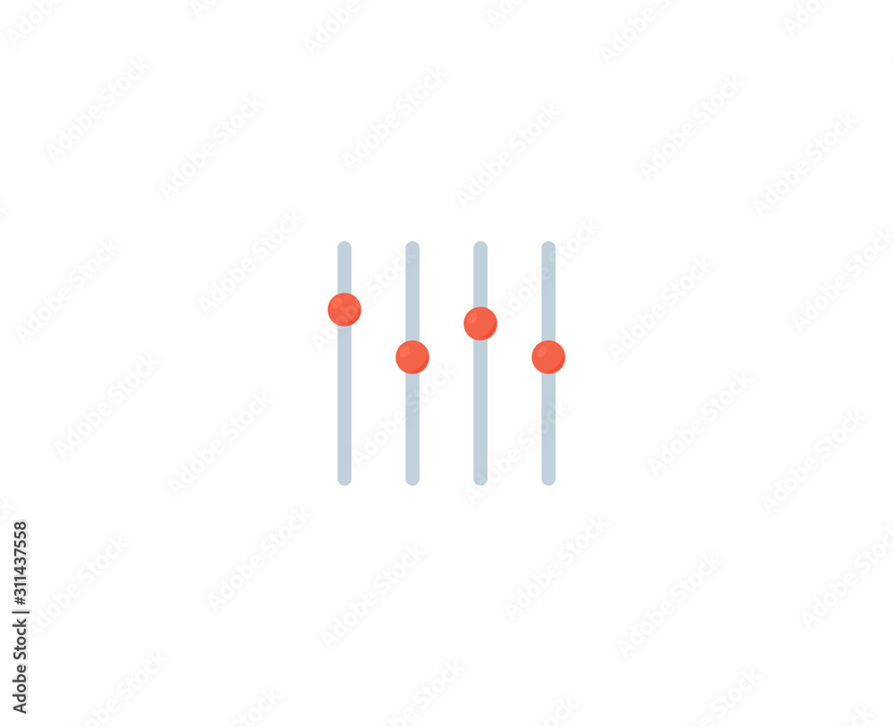 Sound mixer vector icon. Slider sound channel console control mixer balance audio Sound mixer vector icon. Slider sound channel console control mixer balance audio