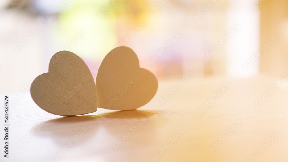 Close-up picture, focusing on double hearts, with copy space Close-up picture, focusing on double hearts, with copy space